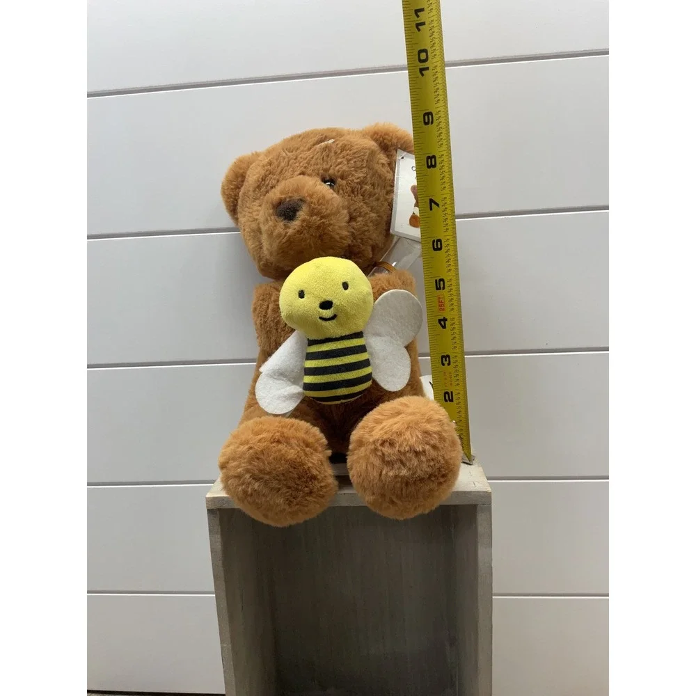Asher the Bear Brown Teddy Bear Plush with Bumblebee Friend NWT 10 inch